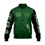Custom Green Black Letterman Varsity Jacket Personalized Embroidery Printing