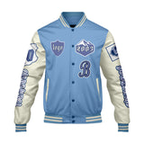 Custom Blue White Letterman Varsity Jacket Personalized Embroidery Printing