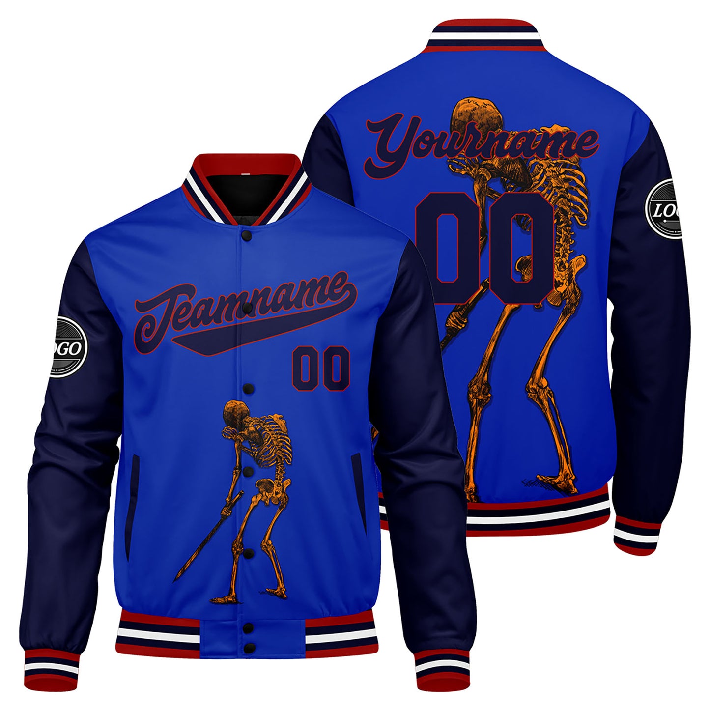 Custom  blue Varsity Jacket for Men Women and Youth with Personalized Letterman Jacket