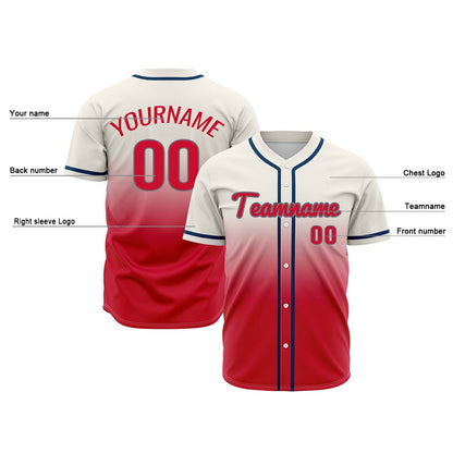 Custom Off White Red Hip Hop Baseball Jersey Stitched Printed - Personalized Name Number Shirts #BB-0919-0073