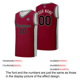 Custom basketball jersey shorts for men and women. Embroidered and printed name, number and logo Burgundy&Grey