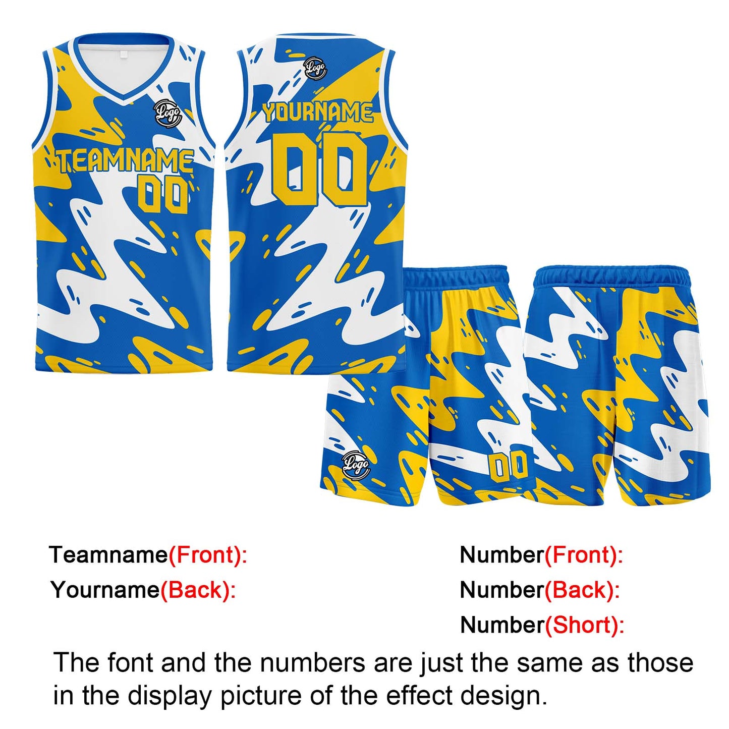 Custom Blue Yellow Reversible Basketball Suit for Adults and Kids Personalized Jersey