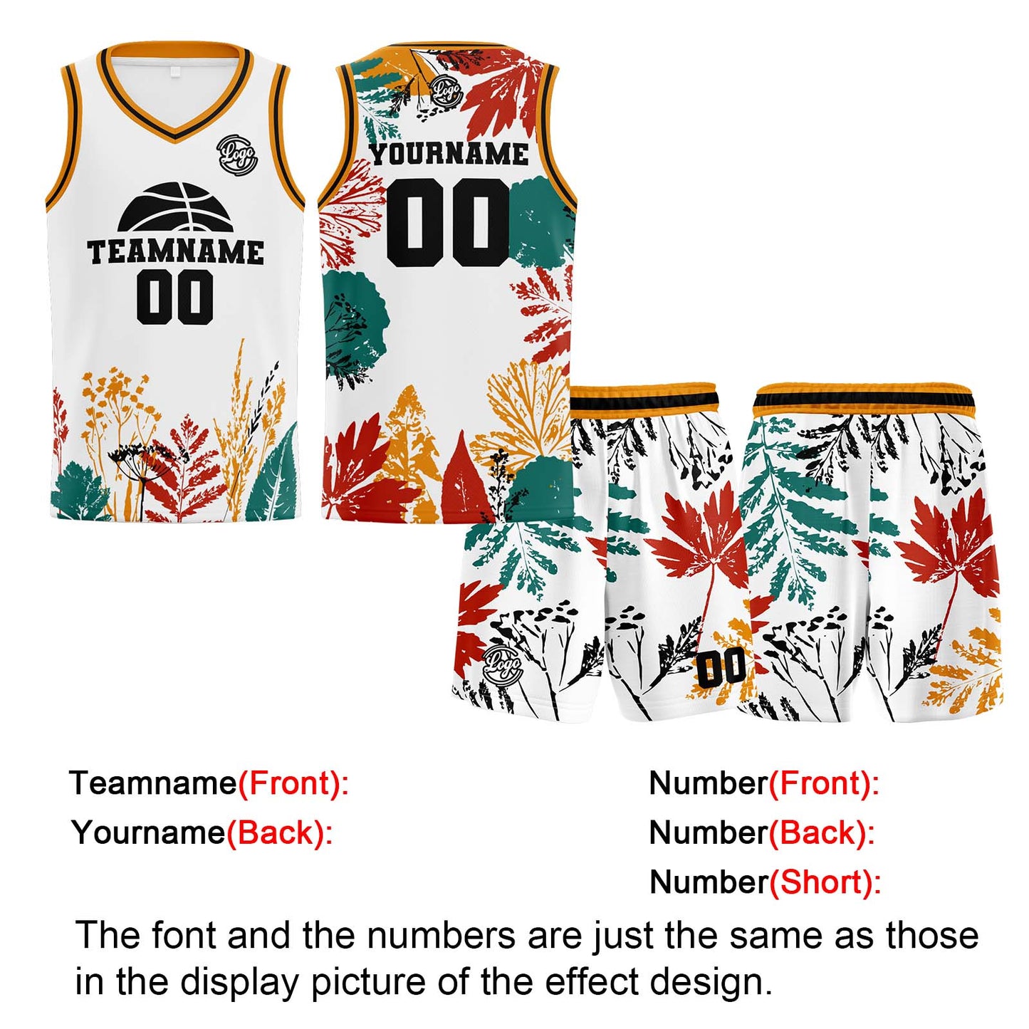 Custom White Orange Reversible Basketball Suit for Adults and Kids Personalized Jersey