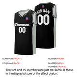 Custom basketball jersey shorts for men and women. Embroidered and printed name, number and logo Black&Grey