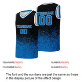 Custom basketball jersey for men and women. Stitched and printed name, number and logo Black&Blue