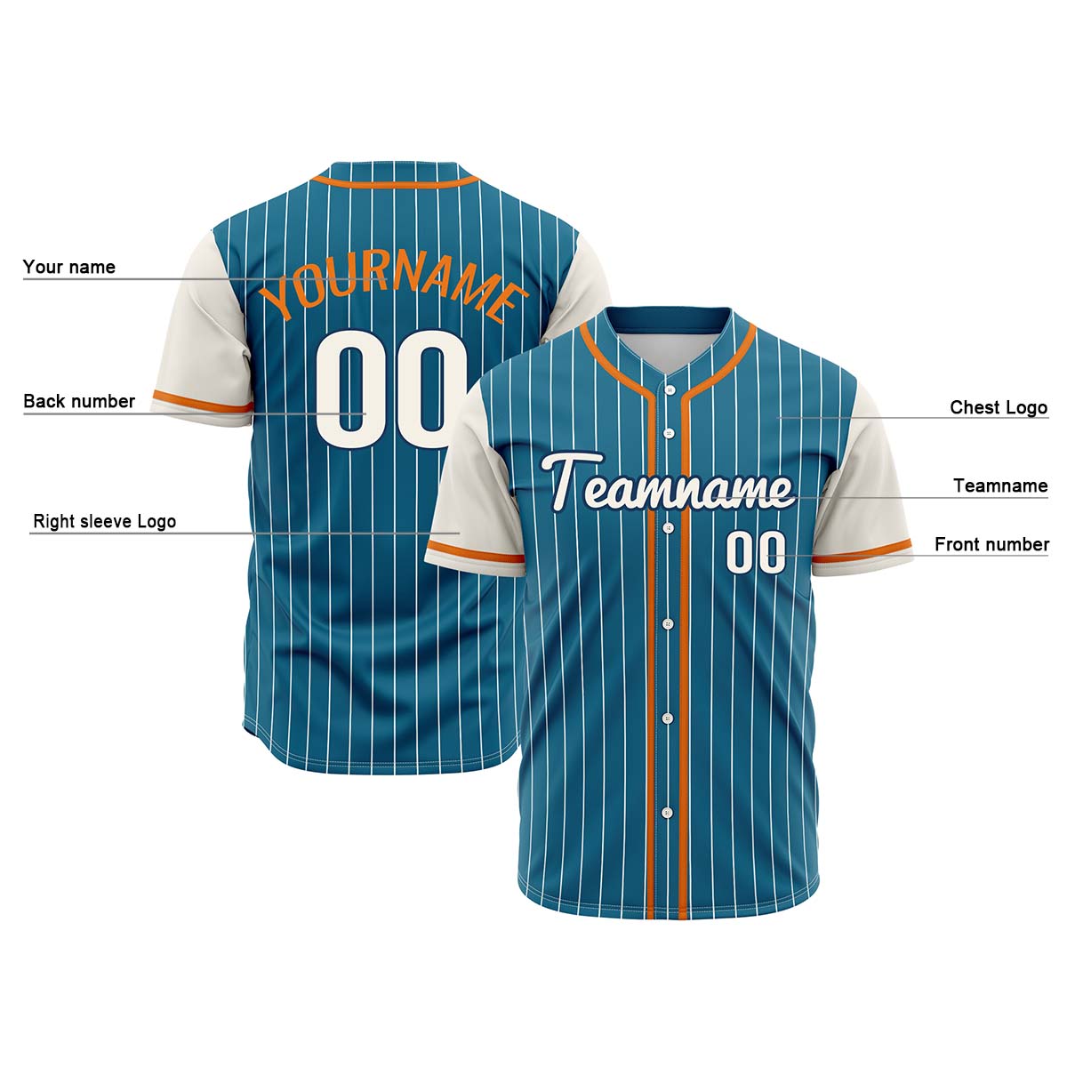 Custom Blue Off White Hip Hop Baseball Jersey Stitched Printed - Personalized Name Number Shirts #BB-0919-0043