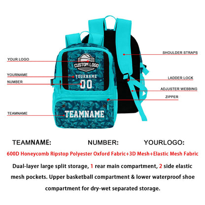 Custom Sky Blue Basketball Soccer Backpack Personalized Player Names - Numbers & Team Logo #150-BP-0914-0020