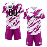 Custom Soccer Uniform Jersey Kids Adults Personalized Set Jersey Worn&Rose&White