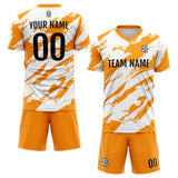 Custom Soccer Uniform Jersey Kids Adults Personalized Set Jersey Worn&Orange&white