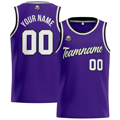 Custom Stitched Basketball Jersey for Men, Women  And Kids Purple-White-Black