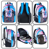 Customize Flower White Sports Backpacks Featuring Personalized Names, Numbers and Logos