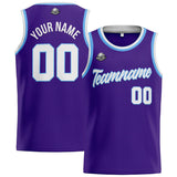 Custom Stitched Basketball Jersey for Men, Women  And Kids Purple-White-Light Blue