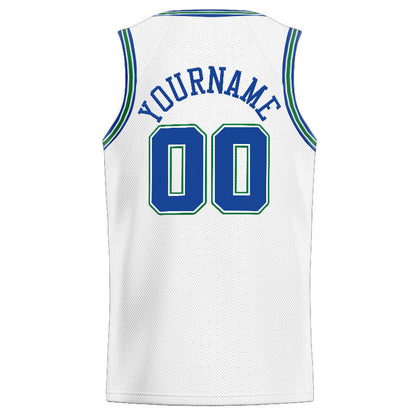 Custom Stitched Basketball Jersey for Men, Women And Kids White-Royal-Kelly Green