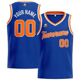 Custom Stitched Basketball Jersey for Men, Women  And Kids Royal-Orange