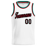 Custom Stitched Basketball Jersey for Men, Women And Kids White-Teal-Black-Red
