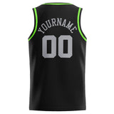 Custom Stitched Basketball Jersey for Men, Women And Kids Black-Gray-Neon Green