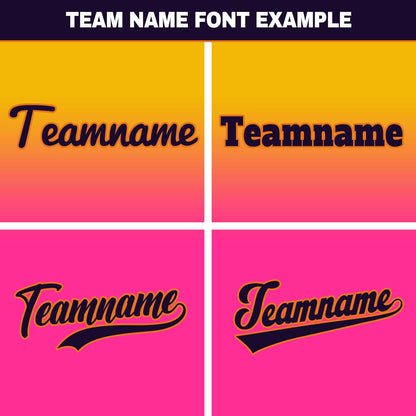Custom Yellow Pink Hip Hop Baseball Jersey Stitched Printed - Personalized Name Number Shirts #BB-0919-0098