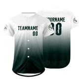 Custom White Dark Green Baseball Jersey Personalized Gradient Team Uniforms Shirt with Name Number