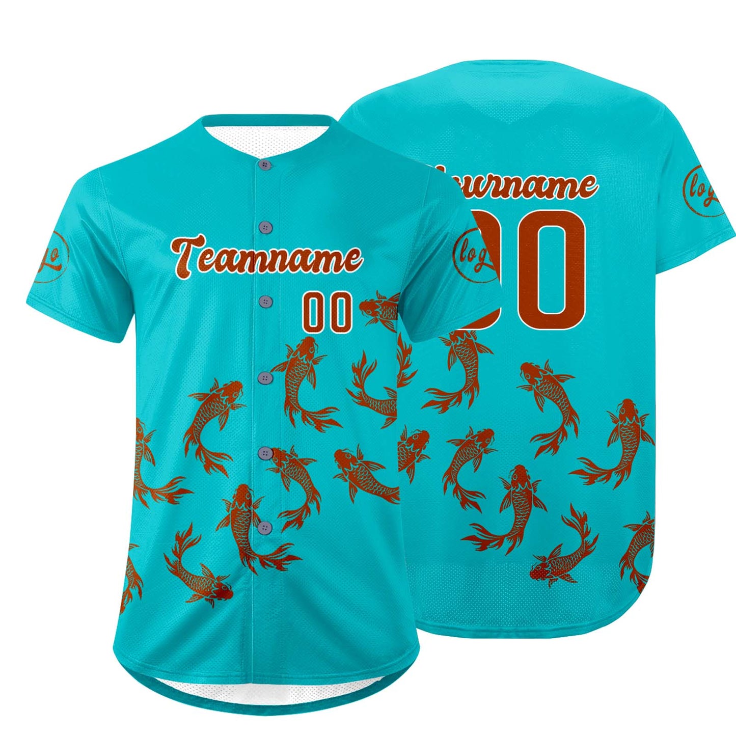 Custom Cyan Orange Baseball Jersey Personalized Gradient Team Uniforms Shirt with Name Number