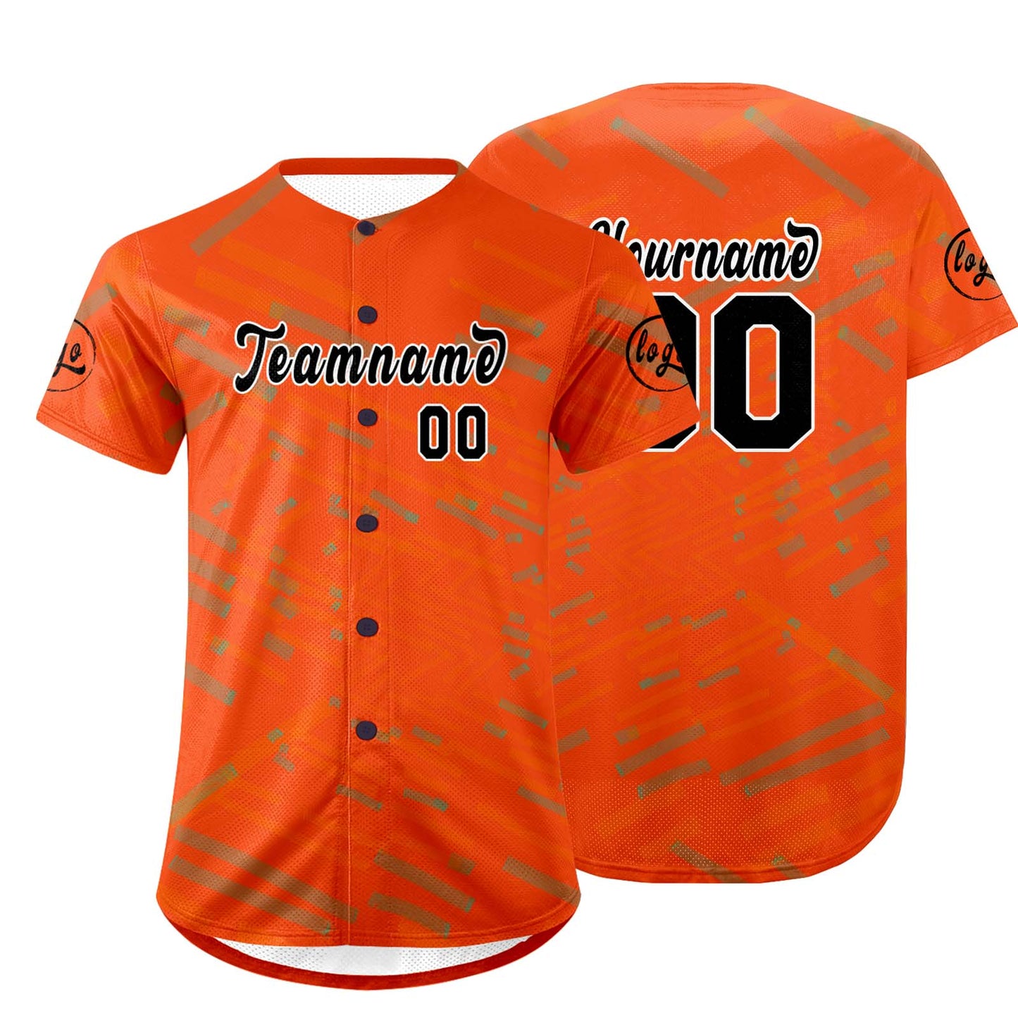 Custom Orange Black Baseball Jersey Personalized Gradient Team Uniforms Shirt with Name Number