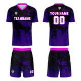 Custom Black Purple Uniform Jersey Kids Adults Personalized Set Jersey Shirt