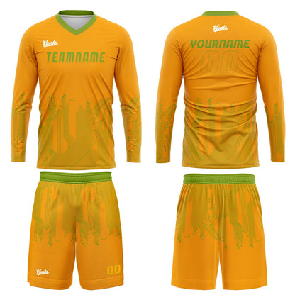 Custom Orange Green Basketball Soccer Football Shooting Long T-Shirt for Adults and Kids