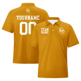Custom Brown White Football Polo Shirts  Add Your Unique Logo/Name/Number