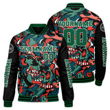 Custom Green Orange Varsity Jackets for Men Women Youth Personalized Letterman Jackets
