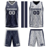 Custom Navy Grey Reversible Basketball Suit for Adults and Kids Personalized Jersey
