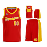 Custom Red Yellow Basketball Jersey for Men Women Adult Youth Stitched Name Number Logo