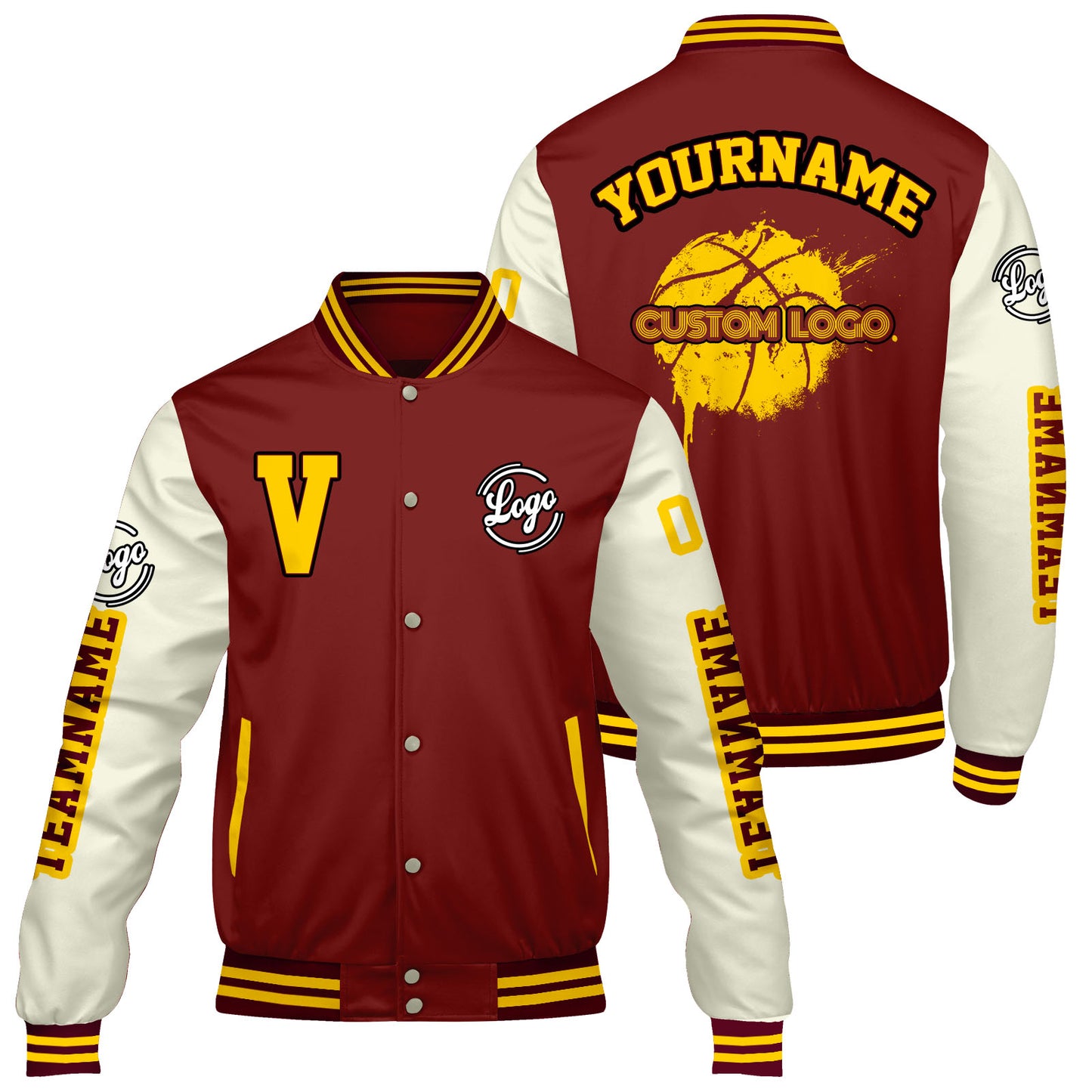 Custom Claret Cream Varsity Jackets for Men Women Youth Personalized Letterman Jackets
