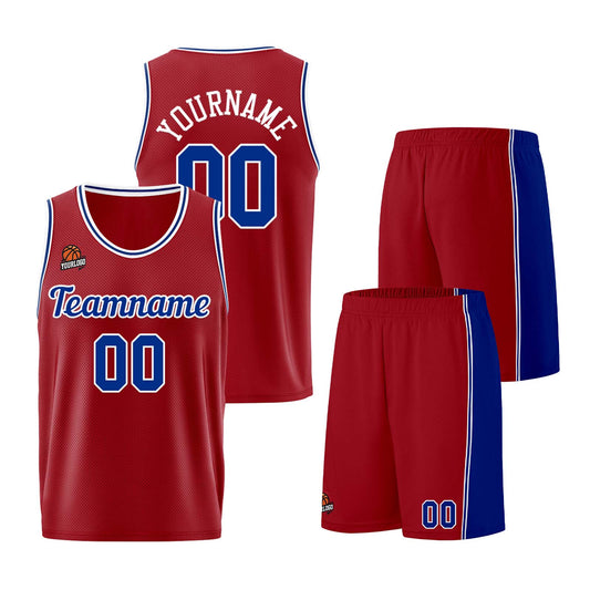 Custom Burgundy Royal Basketball Jersey for Men Women Adult Youth Stitched Name Number Logo