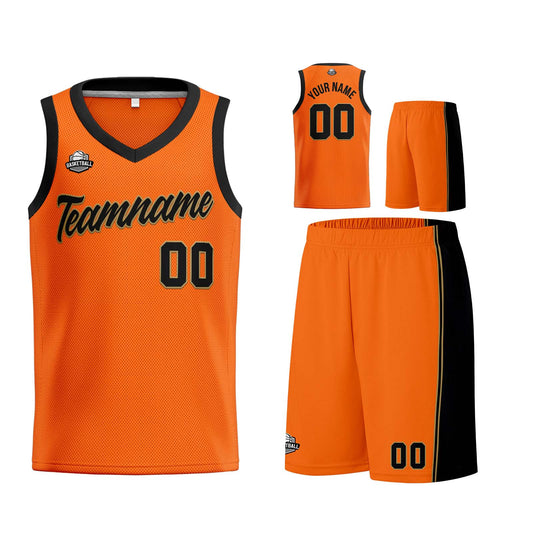 Custom Orange Black Basketball Jersey for Men Women Adult Youth Stitched Name Number Logo