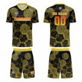 Custom  Black Yellow Uniform Jersey Kids Adults Personalized Set Jersey Shirt