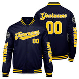 Custom Navy Yellow Varsity Jackets for Men Women Youth Personalized Letterman Jackets