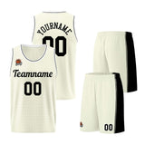 Custom Cream-Black Basketball Jersey for Men Women Adult Youth Stitched Name Number Logo