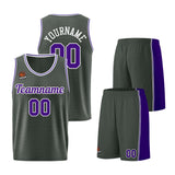 Custom Dark Gray-Purple Basketball Jersey for Men Women Adult Youth Stitched Name Number Logo