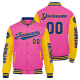 Custom Pink Yellow Royal Varsity Jackets for Men Women Youth Personalized Letterman Jackets