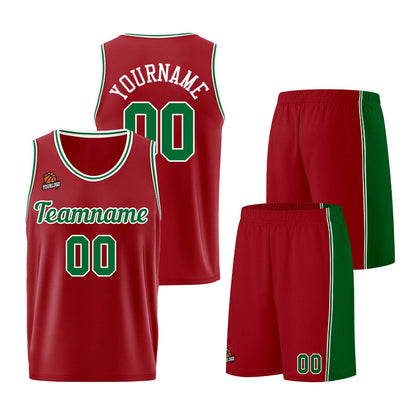 Custom Burgundy Green Basketball Jersey for Men Women Adult Youth Stitched Name Number Logo