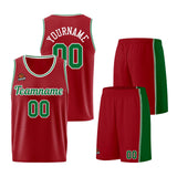 Custom Burgundy Green Basketball Jersey for Men Women Adult Youth Stitched Name Number Logo