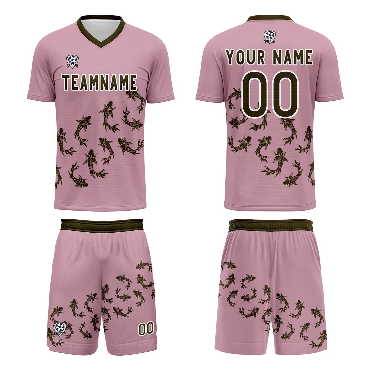 Custom Pink Soccer Uniform Jersey Kids Adults Personalized Set Jersey Shirt