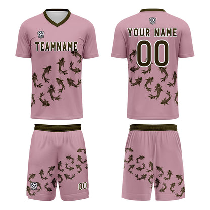 Custom Pink Soccer Uniform Jersey Kids Adults Personalized Set Jersey Shirt
