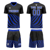 Custom Black Blue Uniform Jersey Kids Adults Personalized Set Jersey Shirt