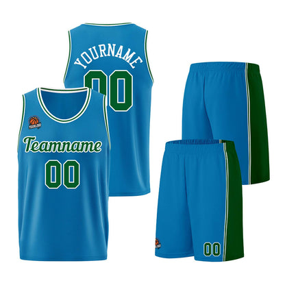 Custom Blue-Green Basketball Jersey for Men Women Adult Youth Stitched Name Number Logo