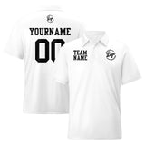 Custom White Black Football Polo Shirts  Add Your Unique Logo/Name/Number