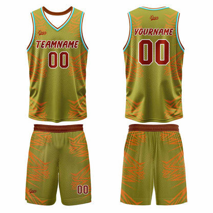 Custom Army Green Basketball Jersey Uniform Suit Printed Your Logo Name Number