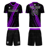 Custom Black Purple Uniform Jersey Kids Adults Personalized Set Jersey Shirt