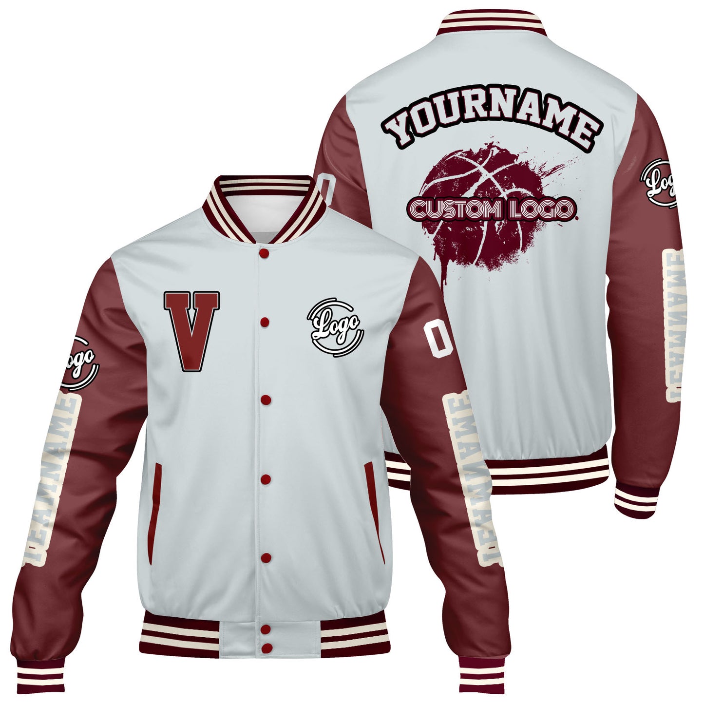 Custom Grey Claret Varsity Jackets for Men Women Youth Personalized Letterman Jackets