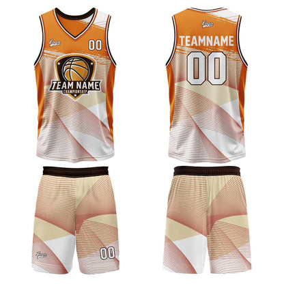 Custom Orange Basketball Jersey Uniform Suit Printed Your Logo Name Number