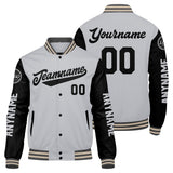 Custom Grey Black Cream Varsity Jackets for Men Women Youth Personalized Letterman Jackets